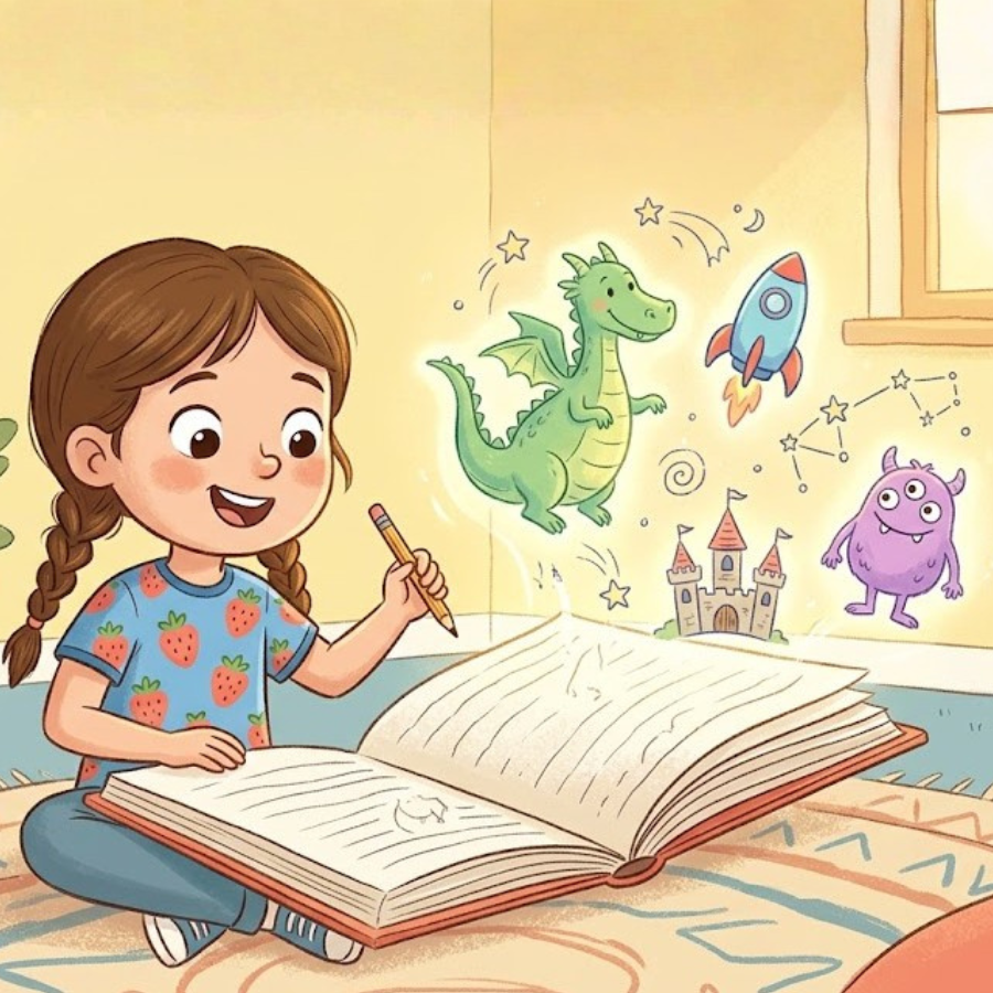 Illustration of a young detective for the Maisie Jo Mysteries
