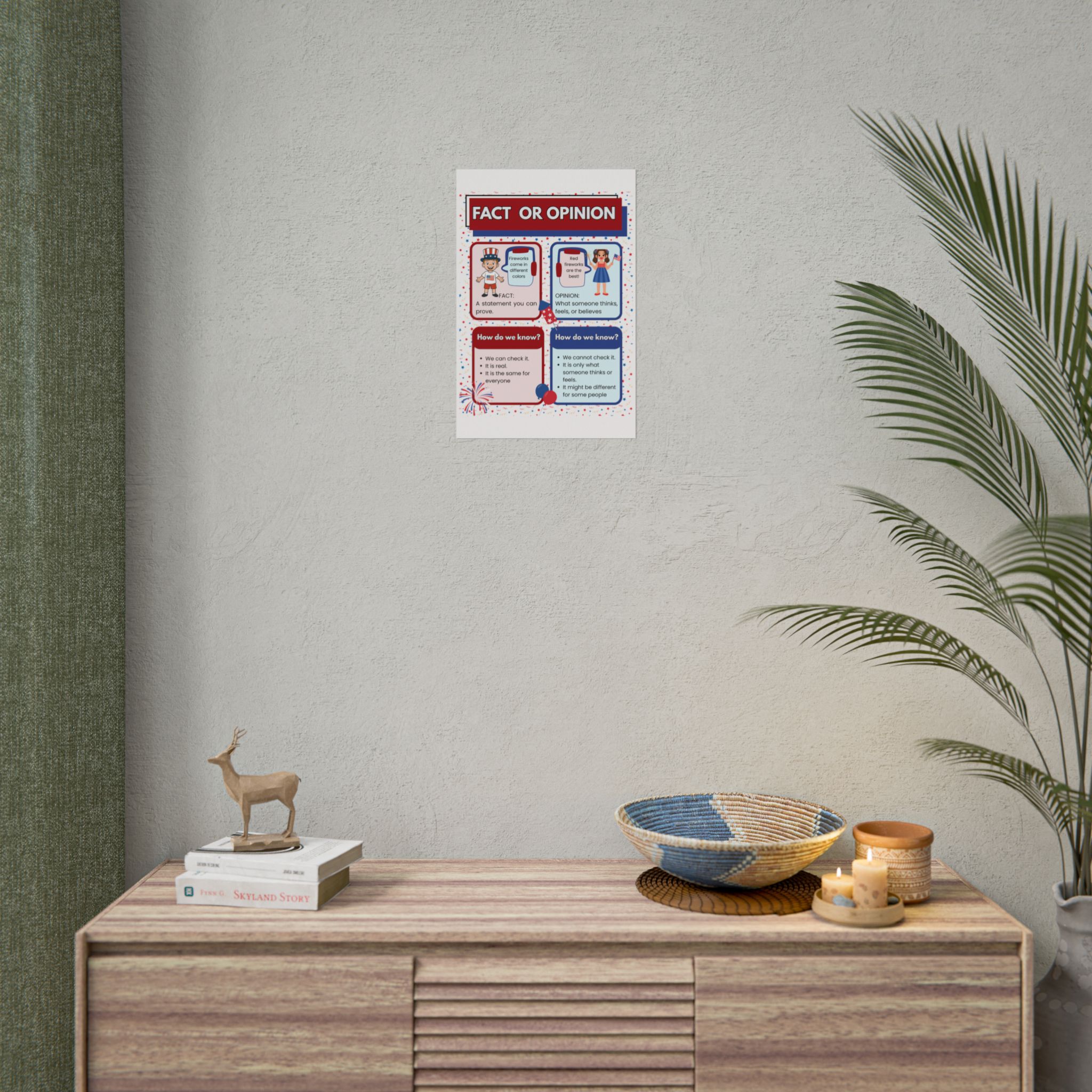 Patriotic Fact or Opinion Rolled Poster | Educational Classroom Poster - Image 16