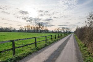 Country road curving toward a sunrise, symbolizing a redemption arc